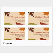 Sticker Rectangulaire Nous Avons Déménagé Les Feuilles D'Automne En Mouv (Feuille)
