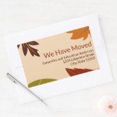 Sticker Rectangulaire Nous Avons Déménagé Les Feuilles D'Automne En Mouv (Enveloppe)