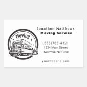 Sticker Rectangulaire Nous Déplaçons Des Boîtes De Camions Compagnie D'E (Devant)