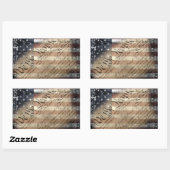 Sticker Rectangulaire Nous l'autocollant vintage de drapeau américain de (Feuille)