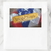 Sticker Rectangulaire Nous Le Peuple Drapeau Américain (Sac)
