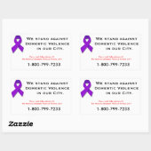 Sticker Rectangulaire Nous Luttons Contre La Violence Familiale (Feuille)