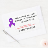 Sticker Rectangulaire Nous Luttons Contre La Violence Familiale (Enveloppe)
