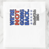 Sticker Rectangulaire Nous ne retournons pas Harris Walz (Sac)