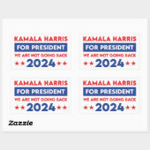 Sticker Rectangulaire Nous Ne Retournons Pas Kamala Harris Pour Présiden (Feuille)