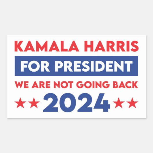 Sticker Rectangulaire Nous Ne Retournons Pas Kamala Harris Pour Présiden (Devant)