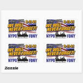 STICKER RECTANGULAIRE NOUS N'OUBLIERONS JAMAIS LE 911 (Feuille)