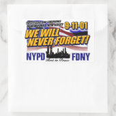 STICKER RECTANGULAIRE NOUS N'OUBLIERONS JAMAIS LE 911 (Sac)