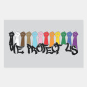 Sticker Rectangulaire Nous nous protégeons (Devant)