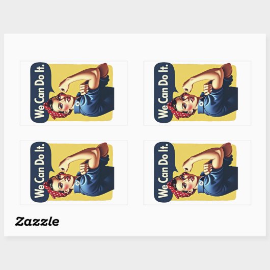 Sticker Rectangulaire Nous Pouvons Le Faire | Feminisme célèbre (Feuille)