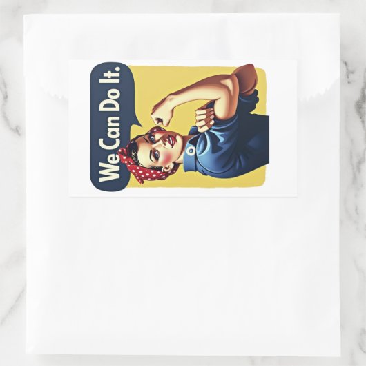 Sticker Rectangulaire Nous Pouvons Le Faire | Feminisme célèbre (Sac)