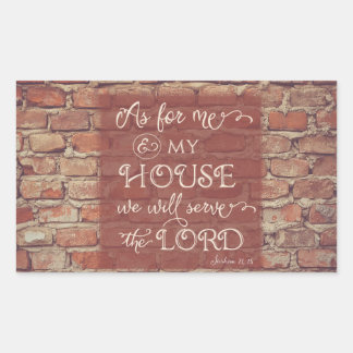 Sticker Rectangulaire Nous servirons le Seigneur - Josué 24:15