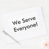 Sticker Rectangulaire Nous servons tout le monde (Enveloppe)