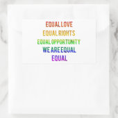 Sticker Rectangulaire Nous sommes égaux ! (Sac)