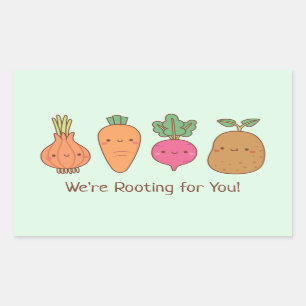 Sticker Rectangulaire Nous sommes pour vous les légumes racines Jeu de m