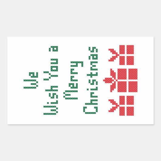 Sticker Rectangulaire Nous vous souhaitons un joyeux Noël (Devant)