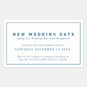 Sticker Rectangulaire Nouveau mariage date événement changement report b (Devant)