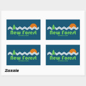 Sticker Rectangulaire Nouveau parc national de la Forêt Rétro (Feuille)
