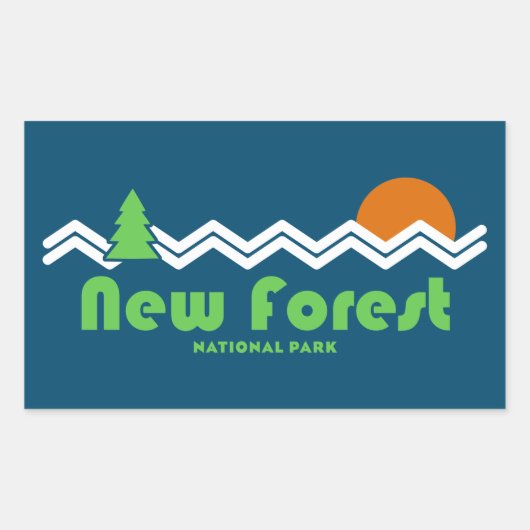 Sticker Rectangulaire Nouveau parc national de la Forêt Rétro (Devant)