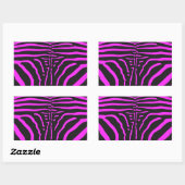 Sticker Rectangulaire Nouveau rose noir Zèbre Accessoires d'impression - (Feuille)