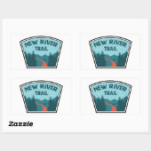 Sticker Rectangulaire Nouveau sentier fluvial (Feuille)