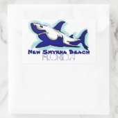 Sticker Rectangulaire Nouveau Smyrna Beach Floride requin bleu autocolla (Sac)