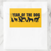 Sticker Rectangulaire Nouvel An Chinois 2018 du Chien Rectangulaire S (Sac)