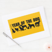 Sticker Rectangulaire Nouvel An Chinois 2018 du Chien Rectangulaire S (Enveloppe)