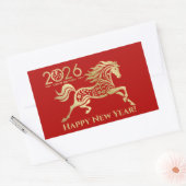 Sticker Rectangulaire Nouvel an chinois du cheval 2026 (Enveloppe)