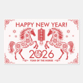 Sticker Rectangulaire Nouvel an chinois du cheval 2026 (Devant)
