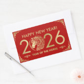 Sticker Rectangulaire Nouvel an chinois du cheval 2026 (Enveloppe)
