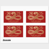 Sticker Rectangulaire Nouvel an chinois du serpent 2025 (Feuille)