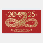 Sticker Rectangulaire Nouvel an chinois du serpent 2025 (Devant)