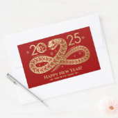 Sticker Rectangulaire Nouvel an chinois du serpent 2025 (Enveloppe)
