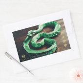 Sticker Rectangulaire Nouvel An chinois lunaire du serpent 2025 HRS2 (Enveloppe)