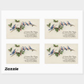 Sticker Rectangulaire Nouvel An des oiseaux vintages (Feuille)