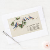 Sticker Rectangulaire Nouvel An des oiseaux vintages (Enveloppe)