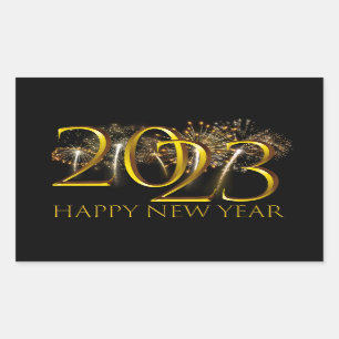 Sticker Rectangulaire Nouvel An Eve Party Fournitures 2023 Bonne année