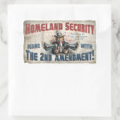 Sticker Rectangulaire Nouvel engin de droits d'arme (Sac)