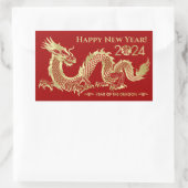 Sticker Rectangulaire Nouvelle année chinoise du Dragon 2024 (Sac)