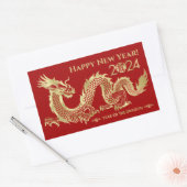 Sticker Rectangulaire Nouvelle année chinoise du Dragon 2024 (Enveloppe)