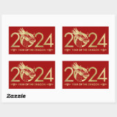 Sticker Rectangulaire Nouvelle année chinoise du Dragon 2024 (Feuille)