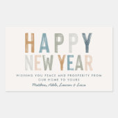 Sticker Rectangulaire Nouvelle année colorée (Devant)