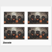 Sticker Rectangulaire Nouvelle-Ecosse Halloween Épouvantable (Feuille)