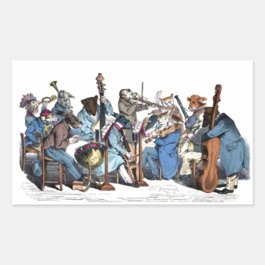 STICKER RECTANGULAIRE NOUVELLE LANGUE MUSICALE / ORCHESTRE DE FERME ANIM (Devant)