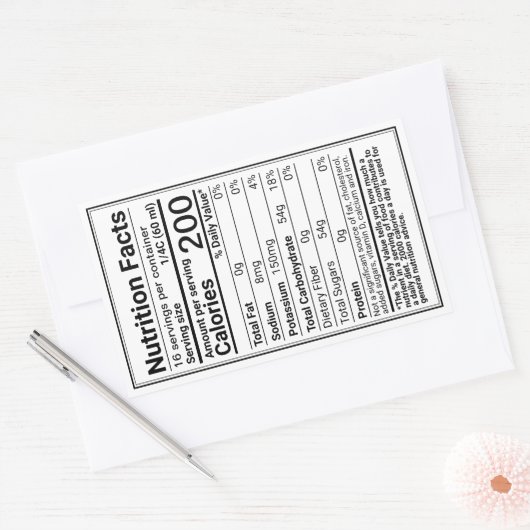 Sticker Rectangulaire NOUVELLE valeur nutritive du sirop d'érable avec f (Enveloppe)