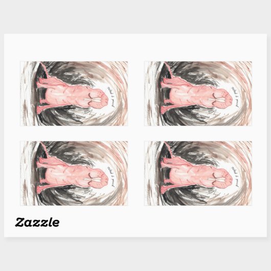 Sticker Rectangulaire Nu (& Fier) Rat Mole (Feuille)