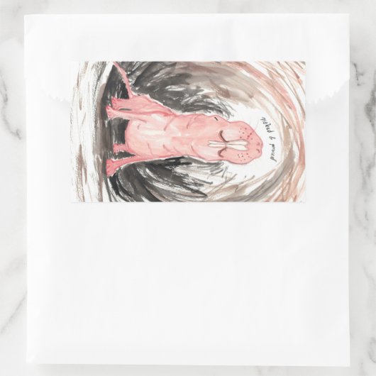 Sticker Rectangulaire Nu (& Fier) Rat Mole (Sac)