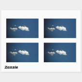 Sticker Rectangulaire Nuage blanc fluide sur ciel bleu profond (Feuille)