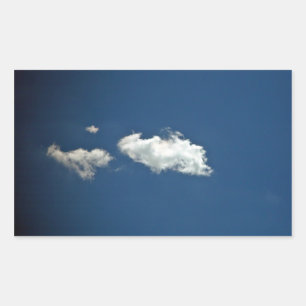 Sticker Rectangulaire Nuage blanc fluide sur ciel bleu profond